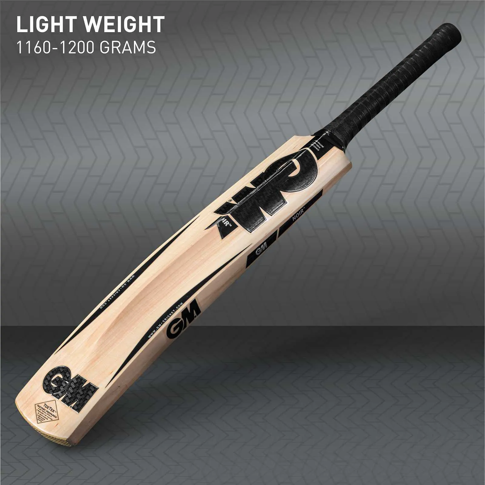 Noir Striker Kashmir Willow Cricket Bat with Cross weave Tape on the Face | Full Size | Light Weight | Free Cover|